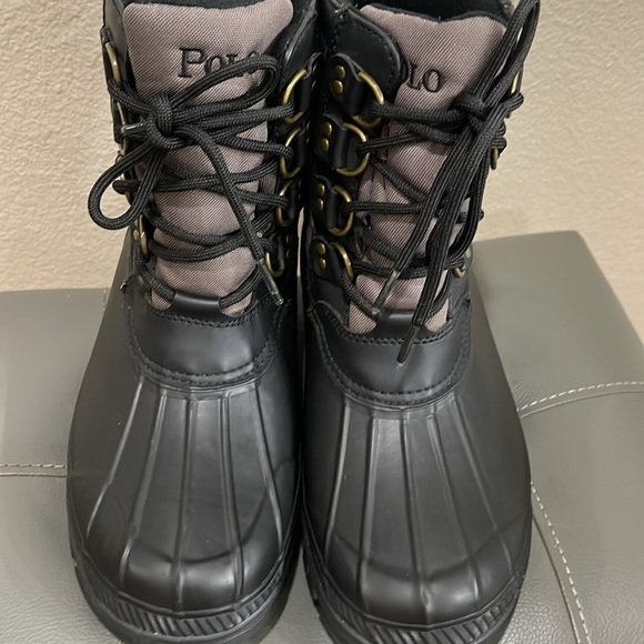 Polo Ralph Lauren Crestwick Pony Lace Up Winter Hiking Rubber Boots snow rain 9 - Picture 5 of 17